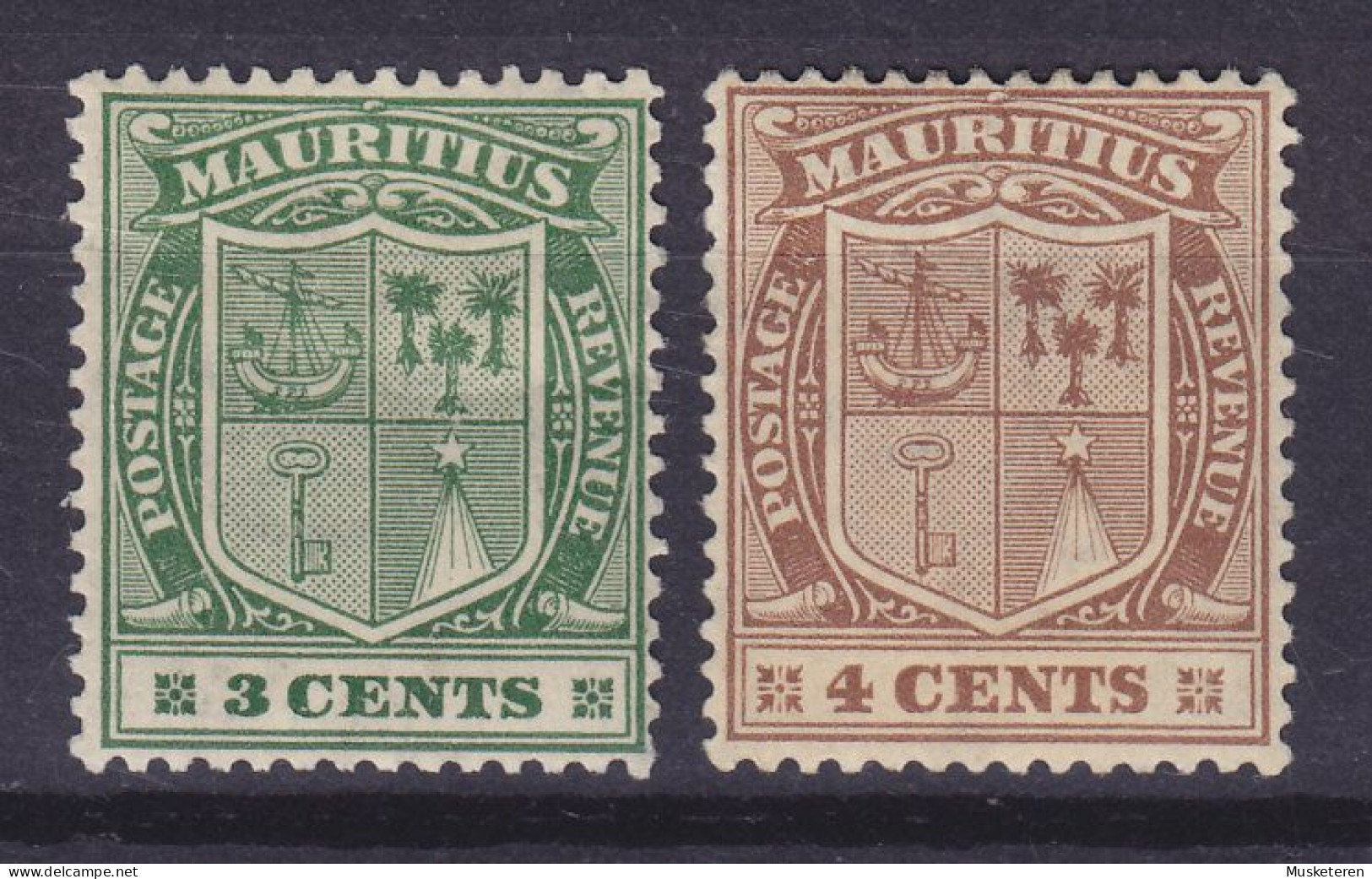 Mauritius 1925/26 Mi. 178-79, 3c. & 4c. Neues Wappen, MH* - Mauricio (...-1967)