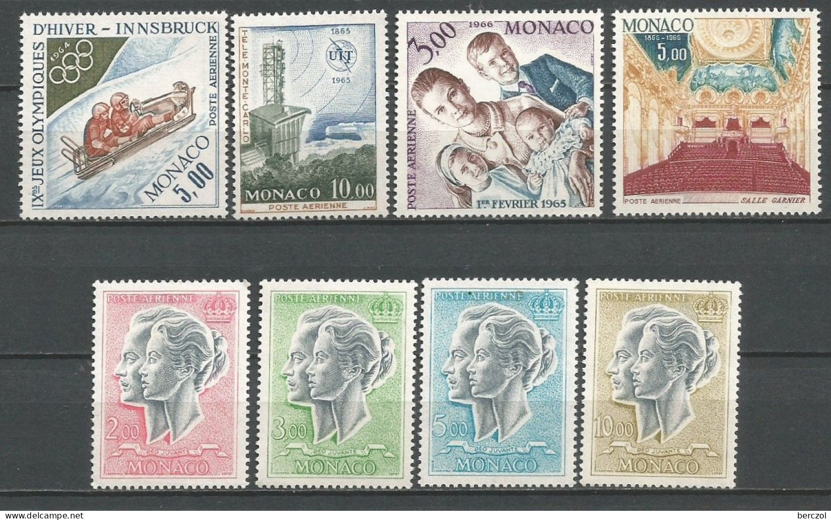 MONACO ANNEE 1964/1971 LOT DE 8 TP PA N°83 à 90 NEUFS** MNH TB COTE 30,85 € - Luftfahrt