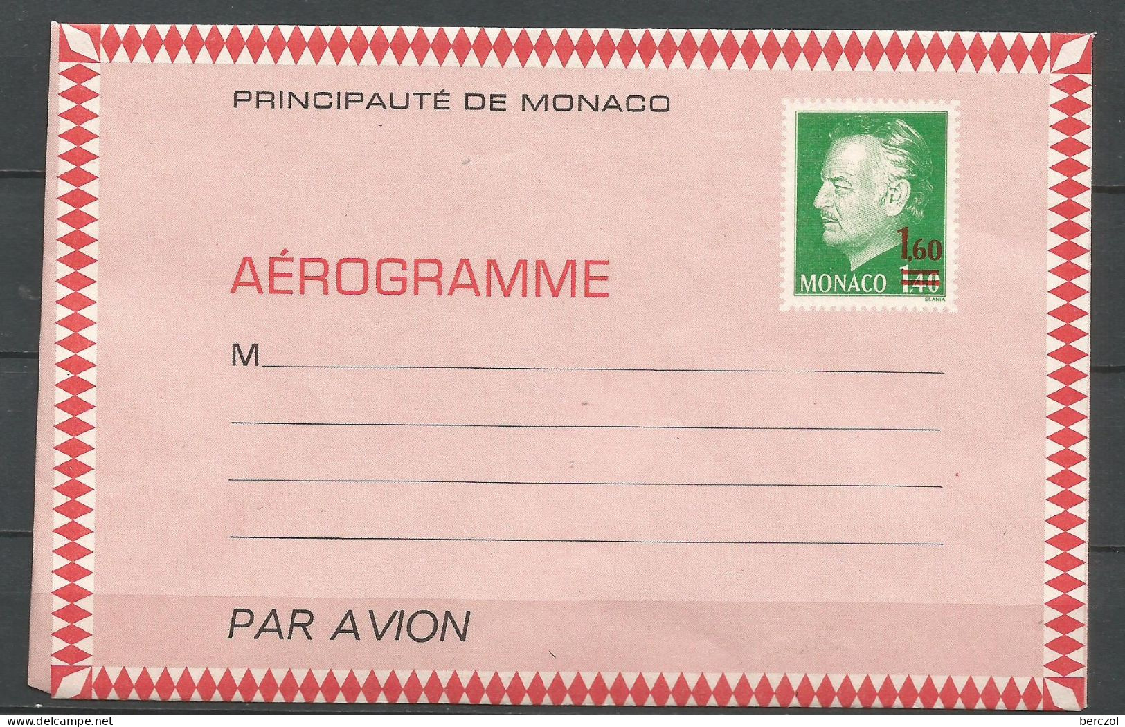 MONACO ANNEE 1974 ENTIER AEROGRAMME N°502 NEUF** MNH - Postal Stationery