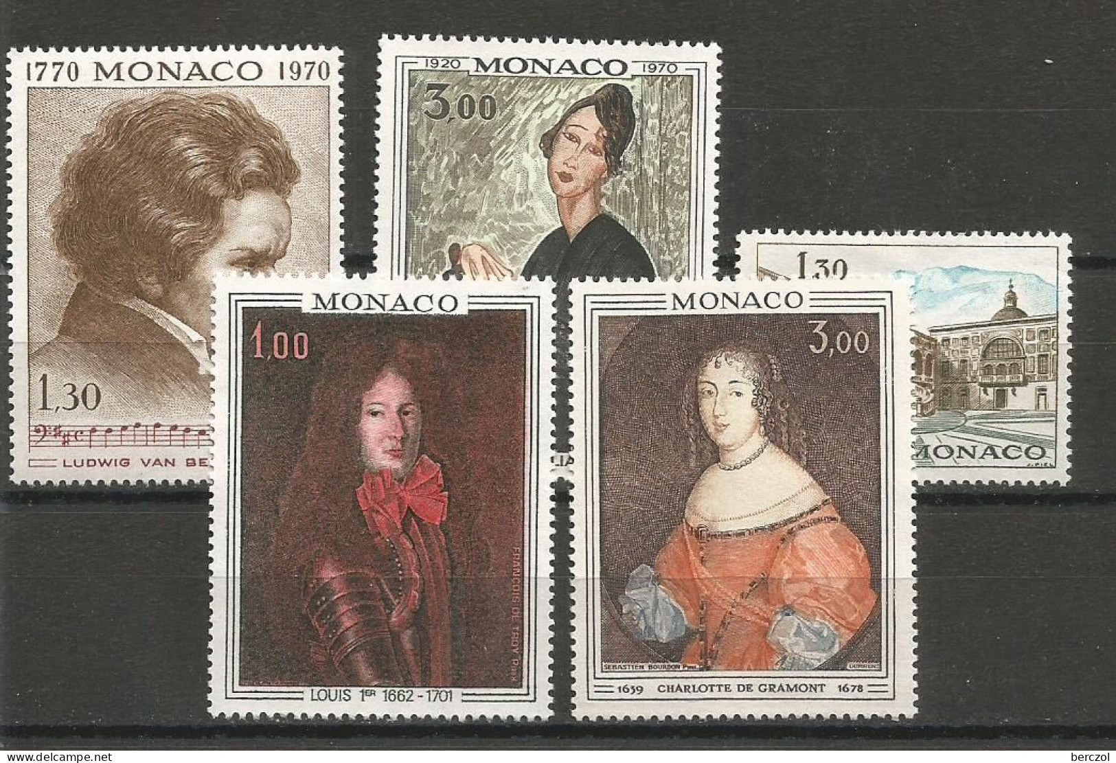 MONACO ANNEE 1970 LOT DE 5 TPN°842 à 846 NEUFS** MNH TB COTE 12,20 € - Unused Stamps