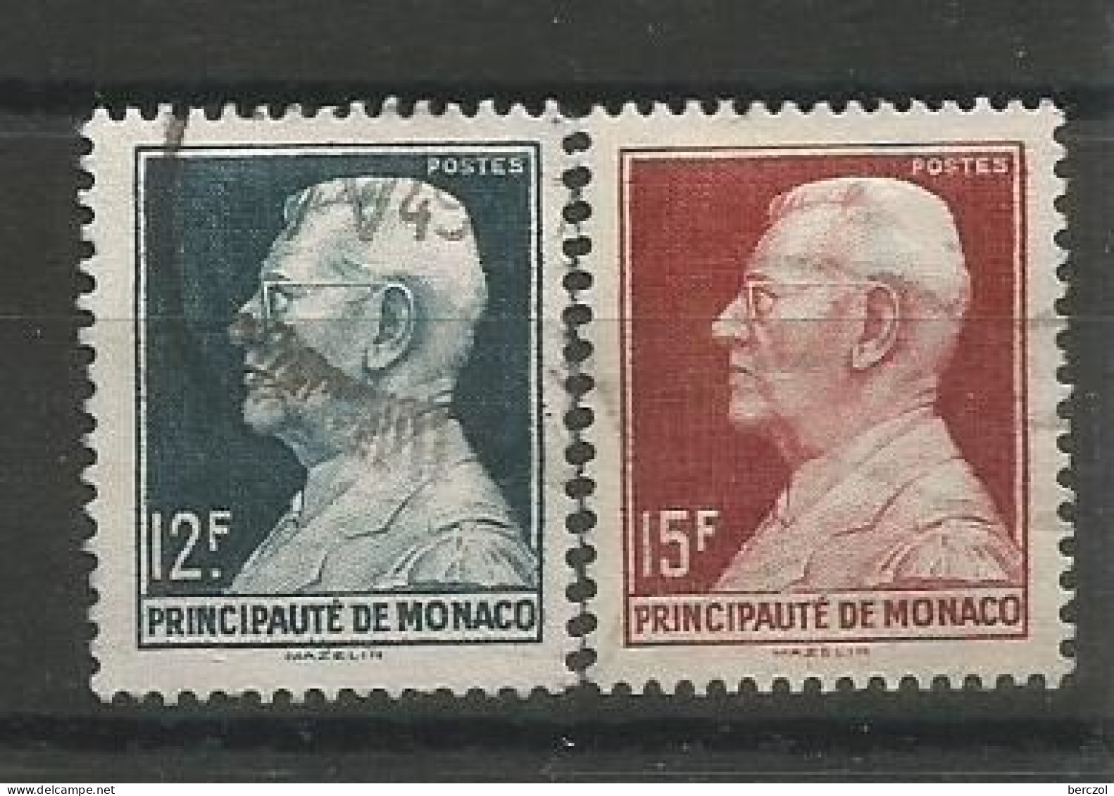MONACO ANNEE 1948 N°305, 305A OBL. TB COTE 12,00€ - Usados