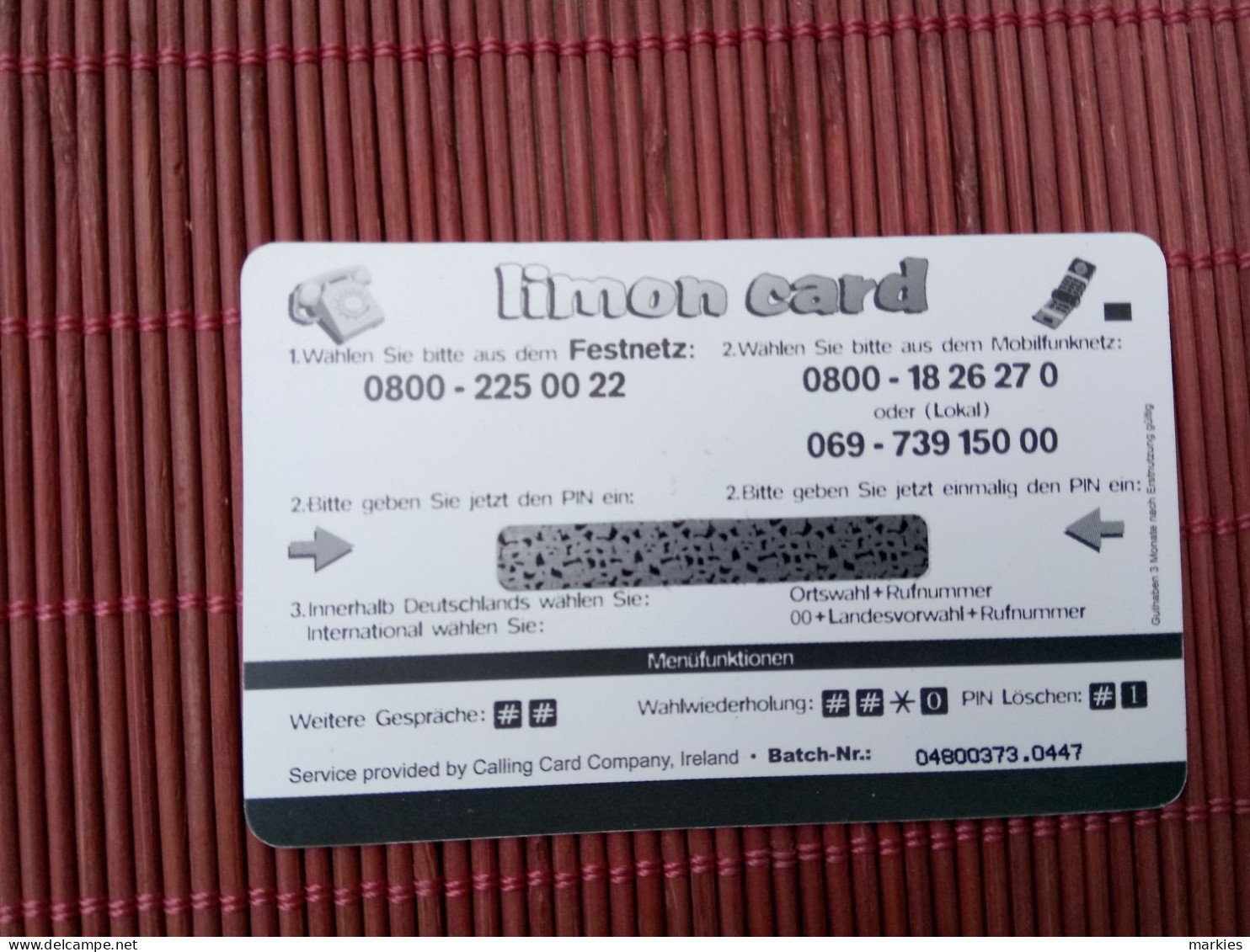 Prepaidcard Limon Card 10 Euro Mint 2 Photos Rare - [2] Mobile Phones, Refills And Prepaid Cards