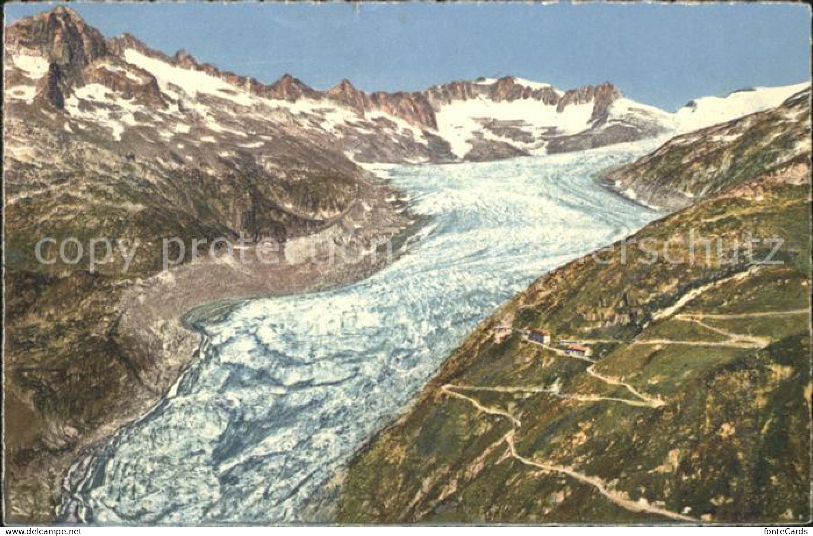 11742888 Rhonegletscher Glacier Du Rhone Mit Furkastrasse Rhone Rhone - Sonstige & Ohne Zuordnung