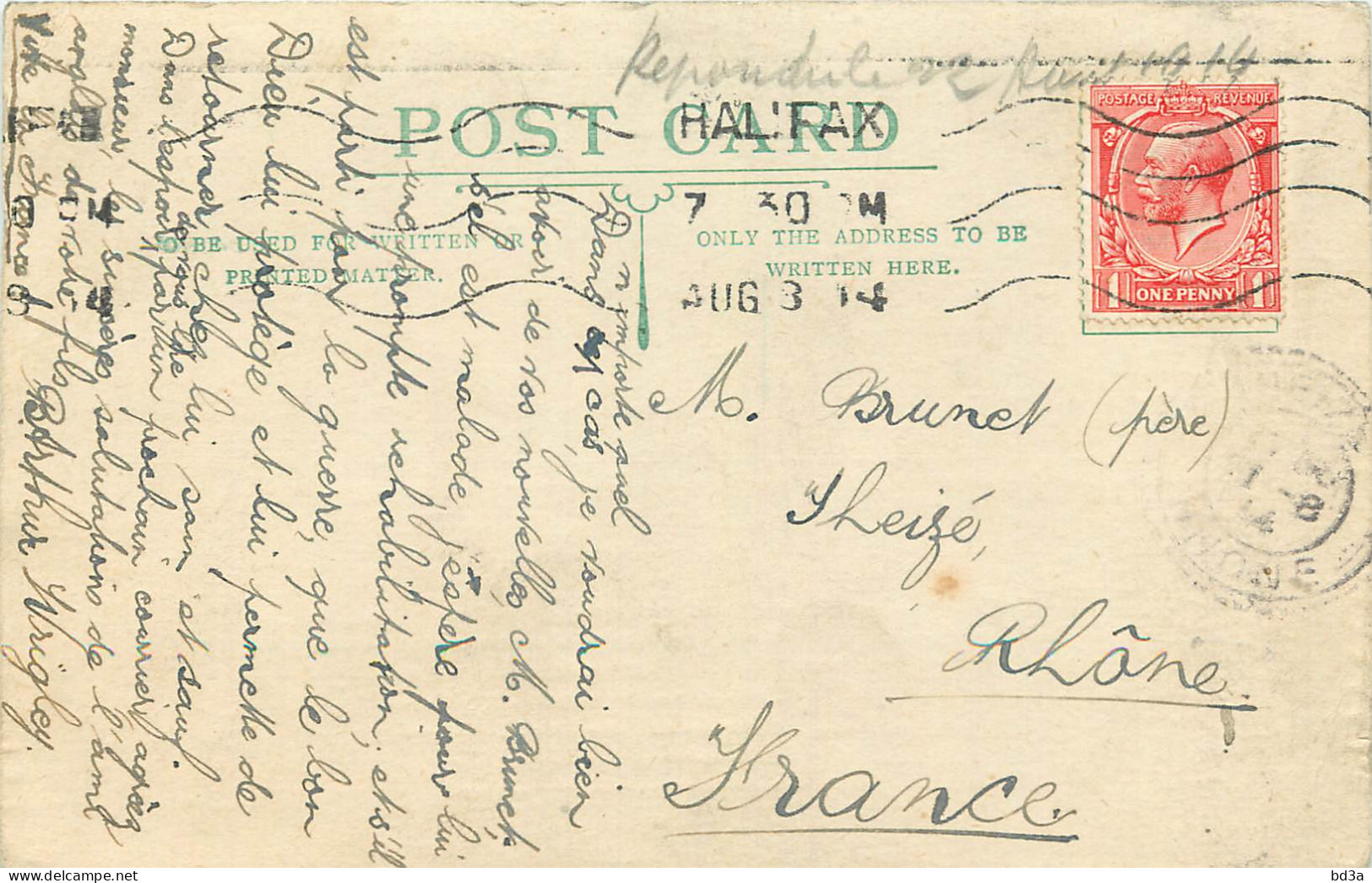  POST CARD - ONE PENNY - Luftpost & Aerogramme