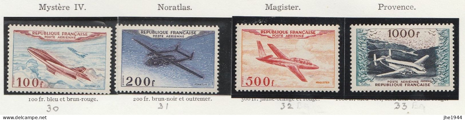 France Poste Aerienne N° 30 à 33 ** Série Prototypes - 1927-1959 Postfris