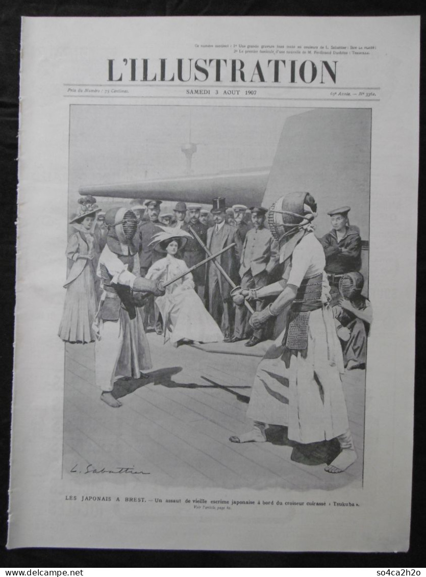 L'ILLUSTRATION N°3362 3/08/1907 Les Soldats Français à Oujda; Le Bouclier à Air Comprimé Le Chemin De Fer Du Puy De Dôme - Autres & Non Classés