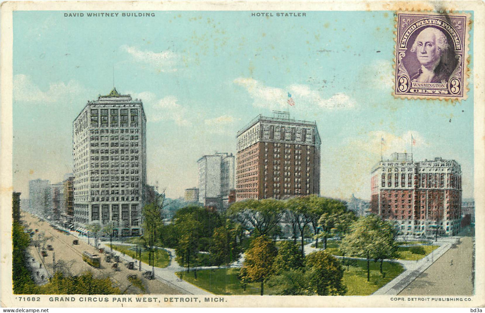  GRAND CIRCUS PARK WEST - DETROIT - MICH - HOTEL  STATLER - DAVID WHITNEY BUILDING - Detroit