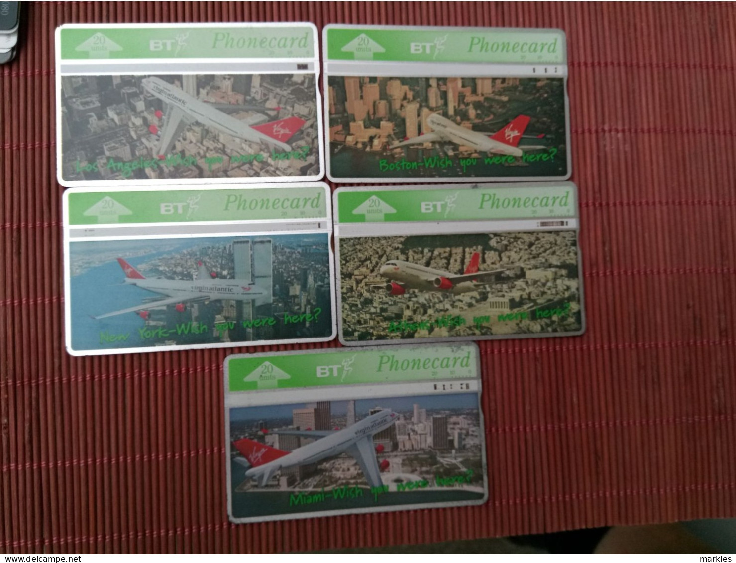 Airplanes 5 Phonecards Used Rare - Flugzeuge
