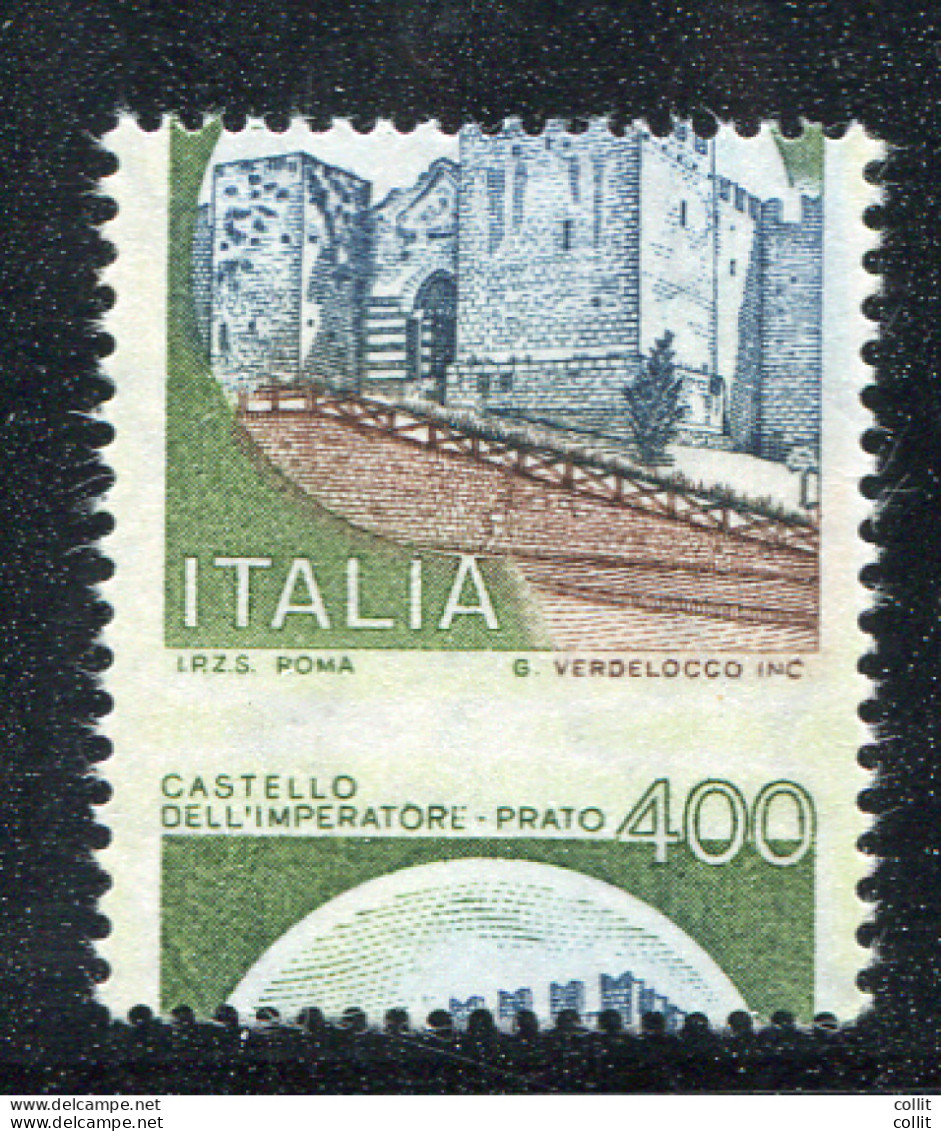 Castelli Lire 400 Varietà Dentellatura Spostata - Variétés Et Curiosités