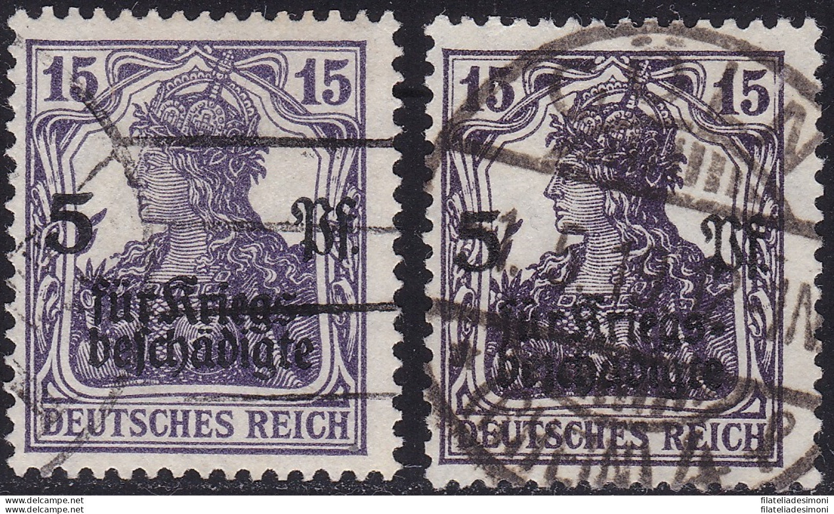 1919 Germania ,Deutsches Reich, Michel N° 106 B+c  USATI - 106c ANNULLO PRIMO G - Altri & Non Classificati