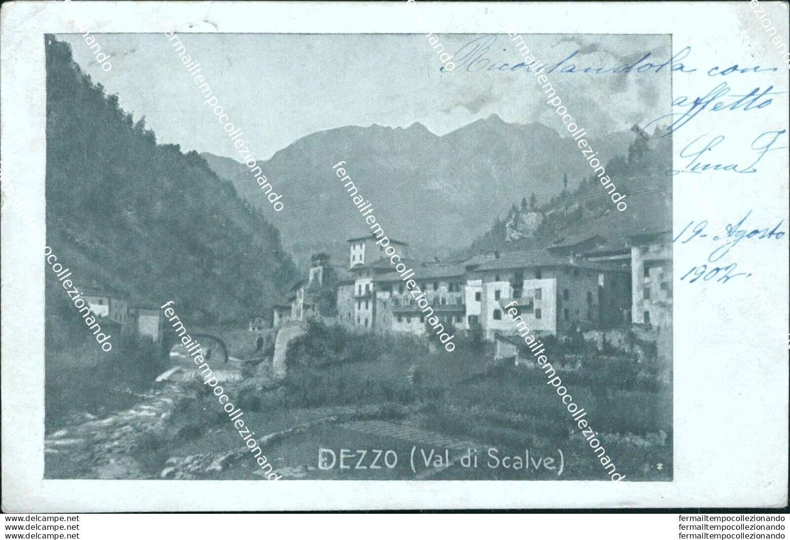 Bs547 Cartolina Dezzo Val Di Scalve 1901 Provincia Di Bergamo Lombardia - Bergamo