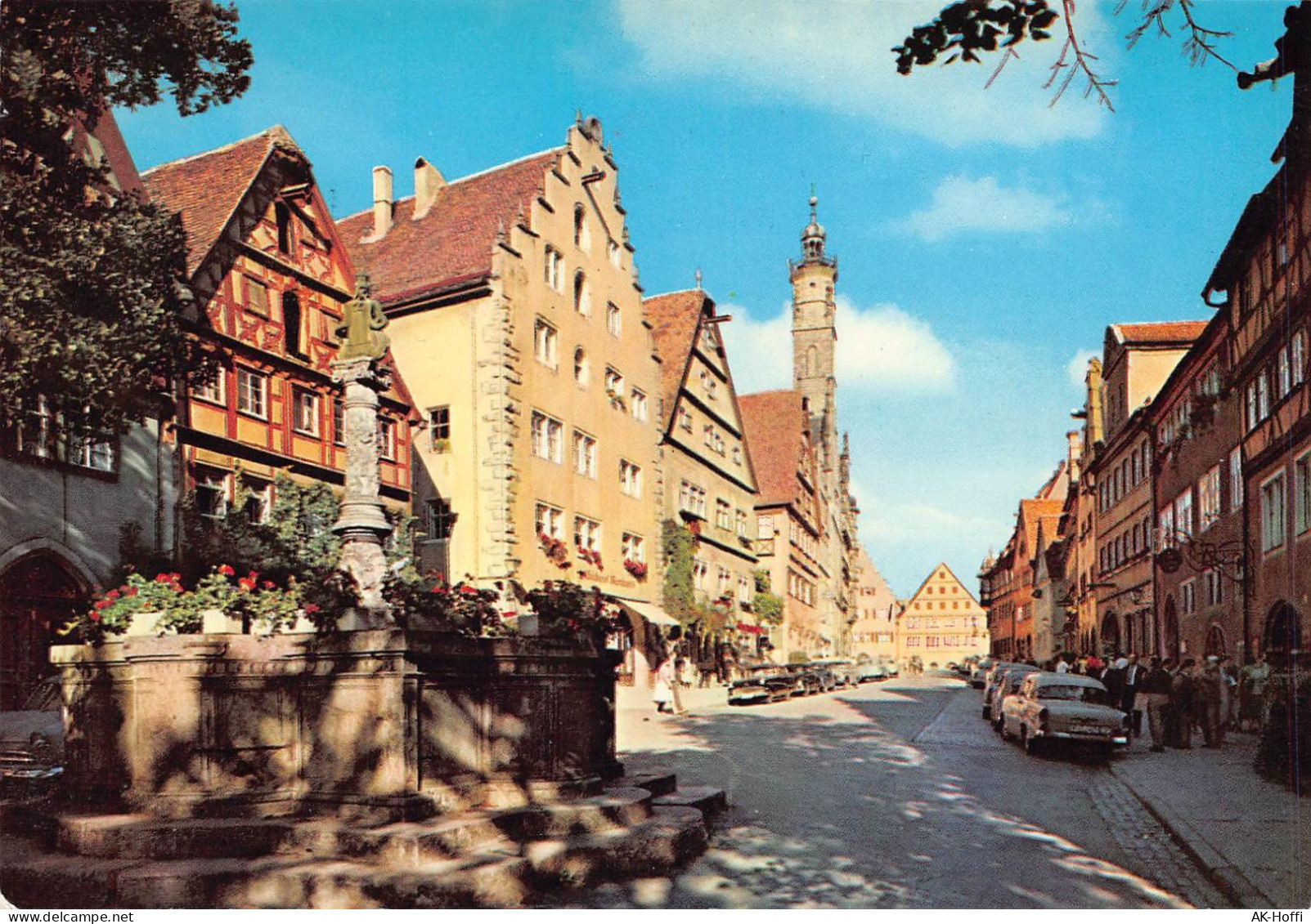 Rothenburg Ob Der Tauber - Herrengasse,  Autos - Rothenburg O. D. Tauber