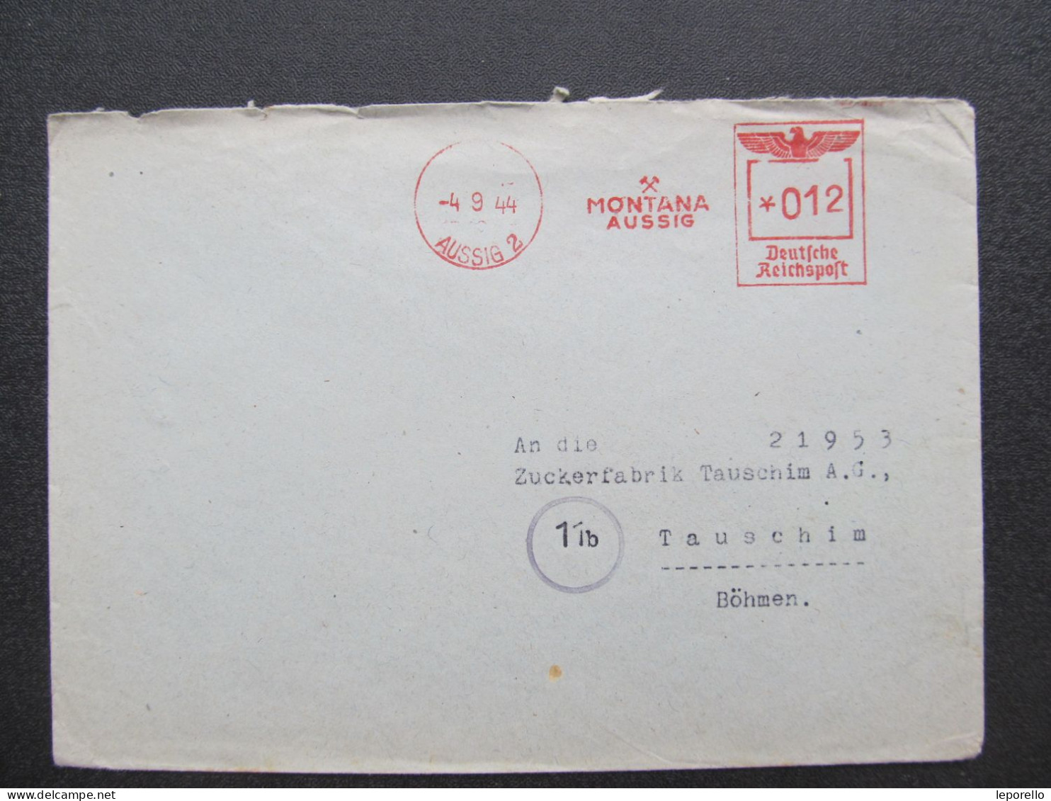 BRIEF Aussig 1944 Montana Sudetenland Frankotyp  Frankotype Postfreistempel  /// P6754 - Sudetes