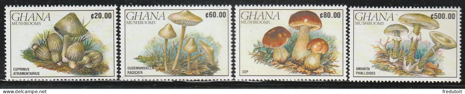 GHANA - N°1182/5 ** (1991) Champignons - Ghana (1957-...)