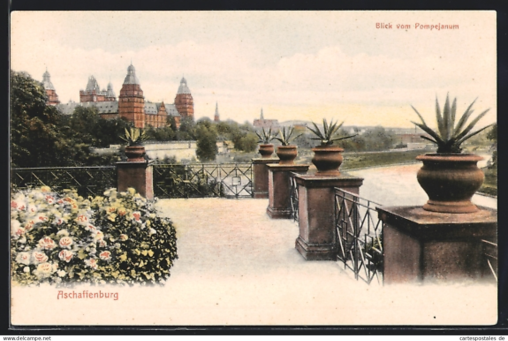 AK Aschaffenburg, Blick Vom Pompejanum  - Aschaffenburg