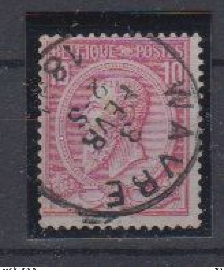 BELGIË - OBP - 1884/91 - Nr 46 T0 (WAVRE) - Coba + 2.00 € - 1884-1891 Leopold II