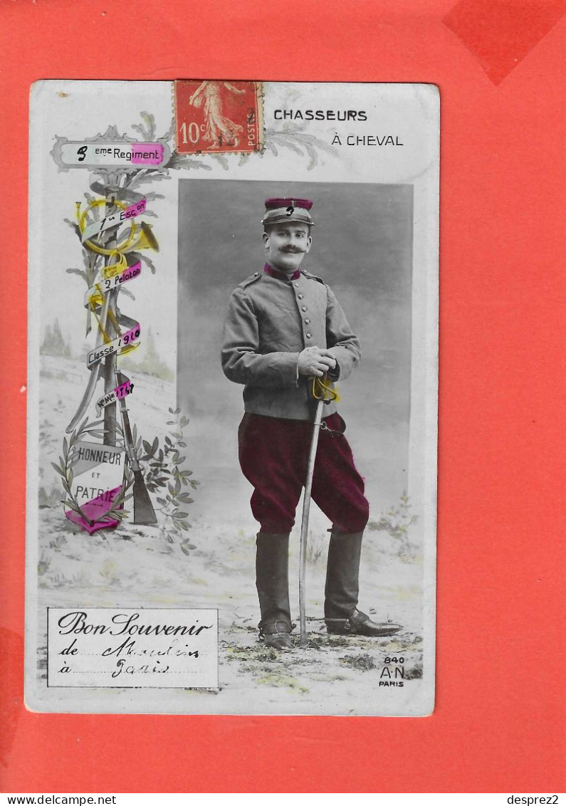 MILITARIA Carte Photo  ? Animée Chasseur à Cheval - Guerres - Autres