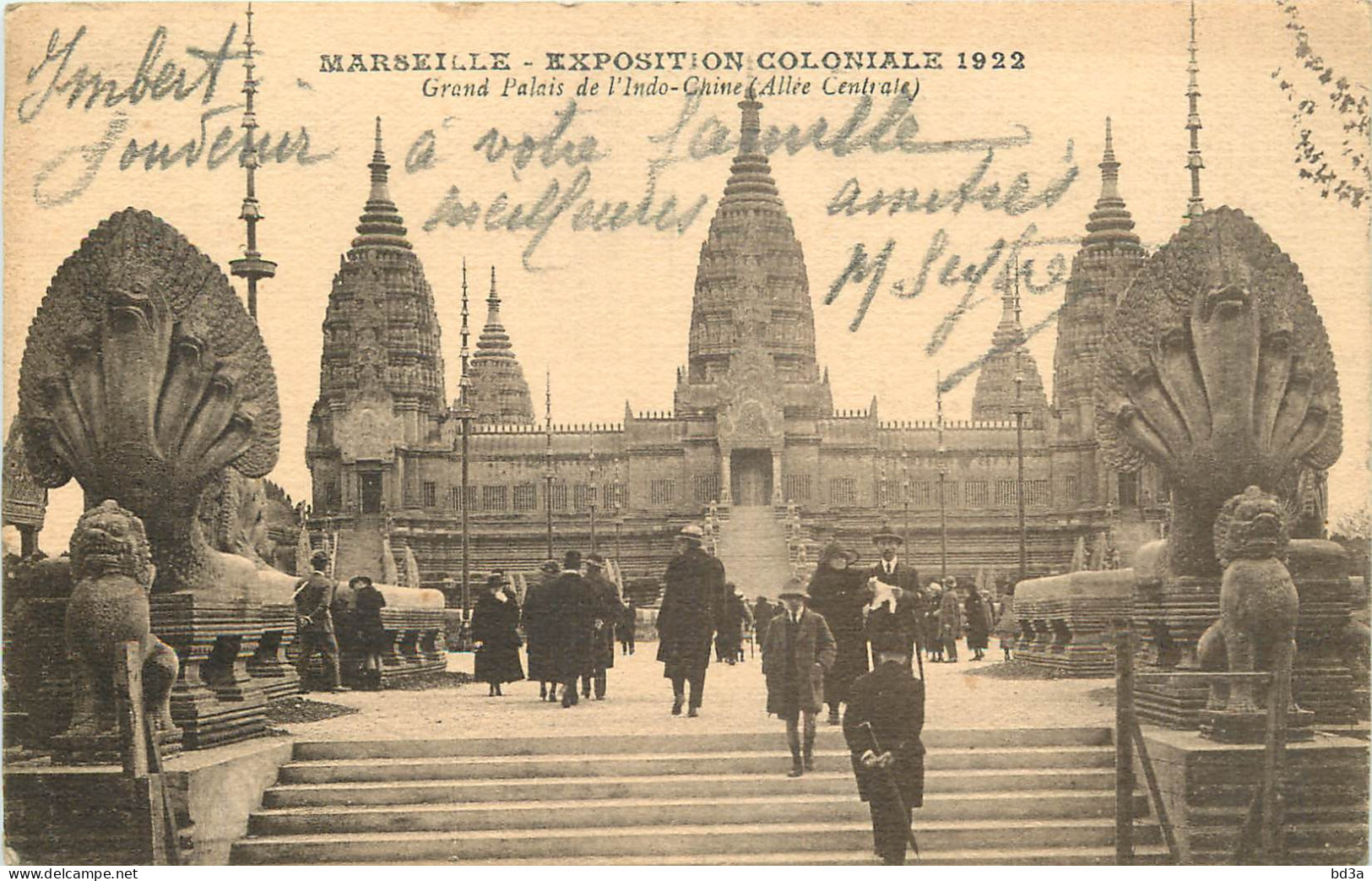 13 - MARSEILLE - EXPOSITION COLONIALE 1922 - GRAND PALAIS DE L'INDO-CHINE - ALLEE CENTRALE - Koloniale Tentoonstelling 1906-1922