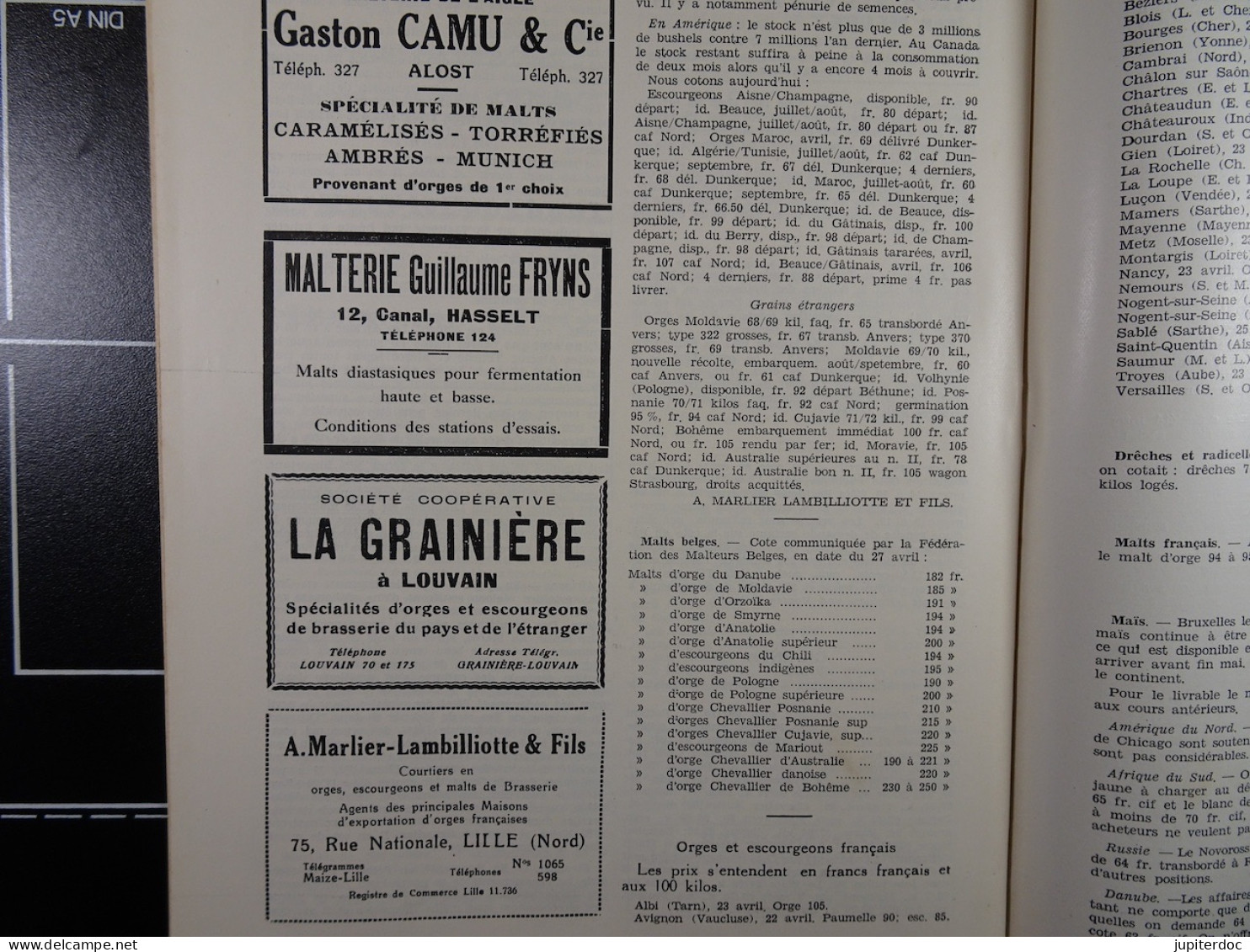 Le Petit Journal Du Brasseur N° 1673 De 1932 Pages 482 à 512 Brasserie Belgique Bières Publicité Matériel Brassage - 1900 - 1949