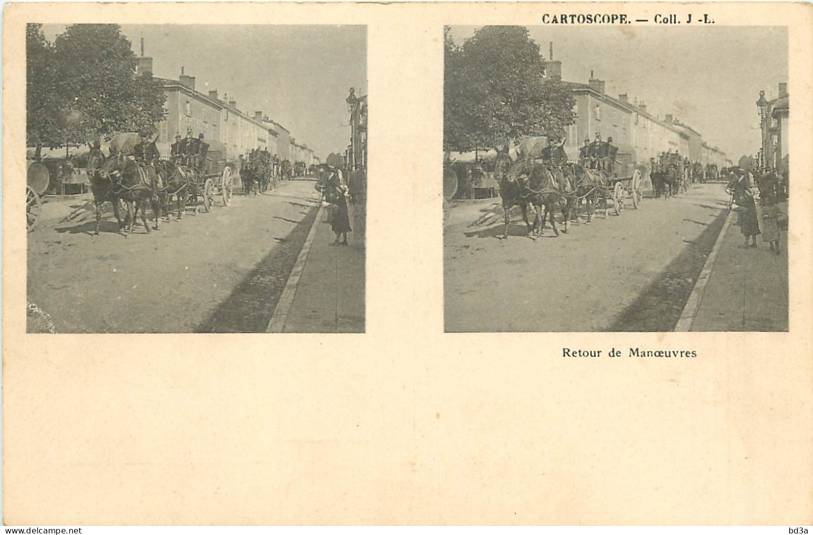 CARTE STEREOSCOPIQUE -  RETOUR DE MANOEUVRES  - CARTOSCOPE - COLL J.L. - Stereoscope Cards