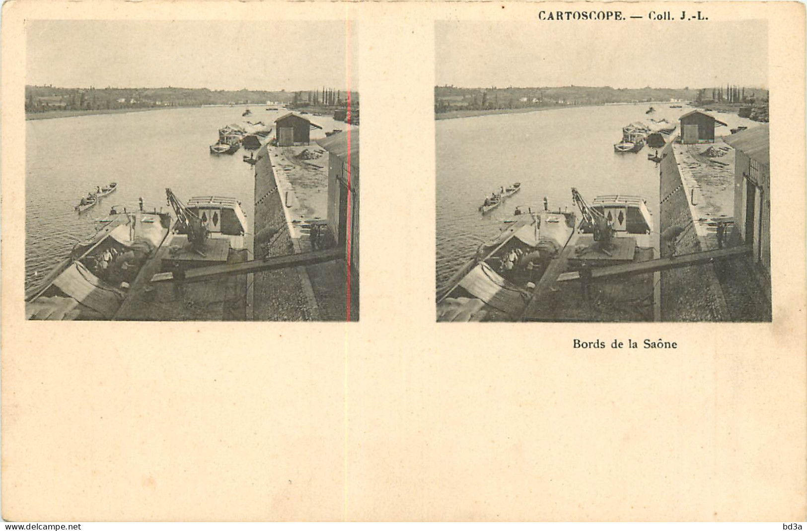 CARTE STEREOSCOPIQUE - BORDS DE LA SAONE - CARTOSCOPE - COLL J.L. - Stereoscope Cards