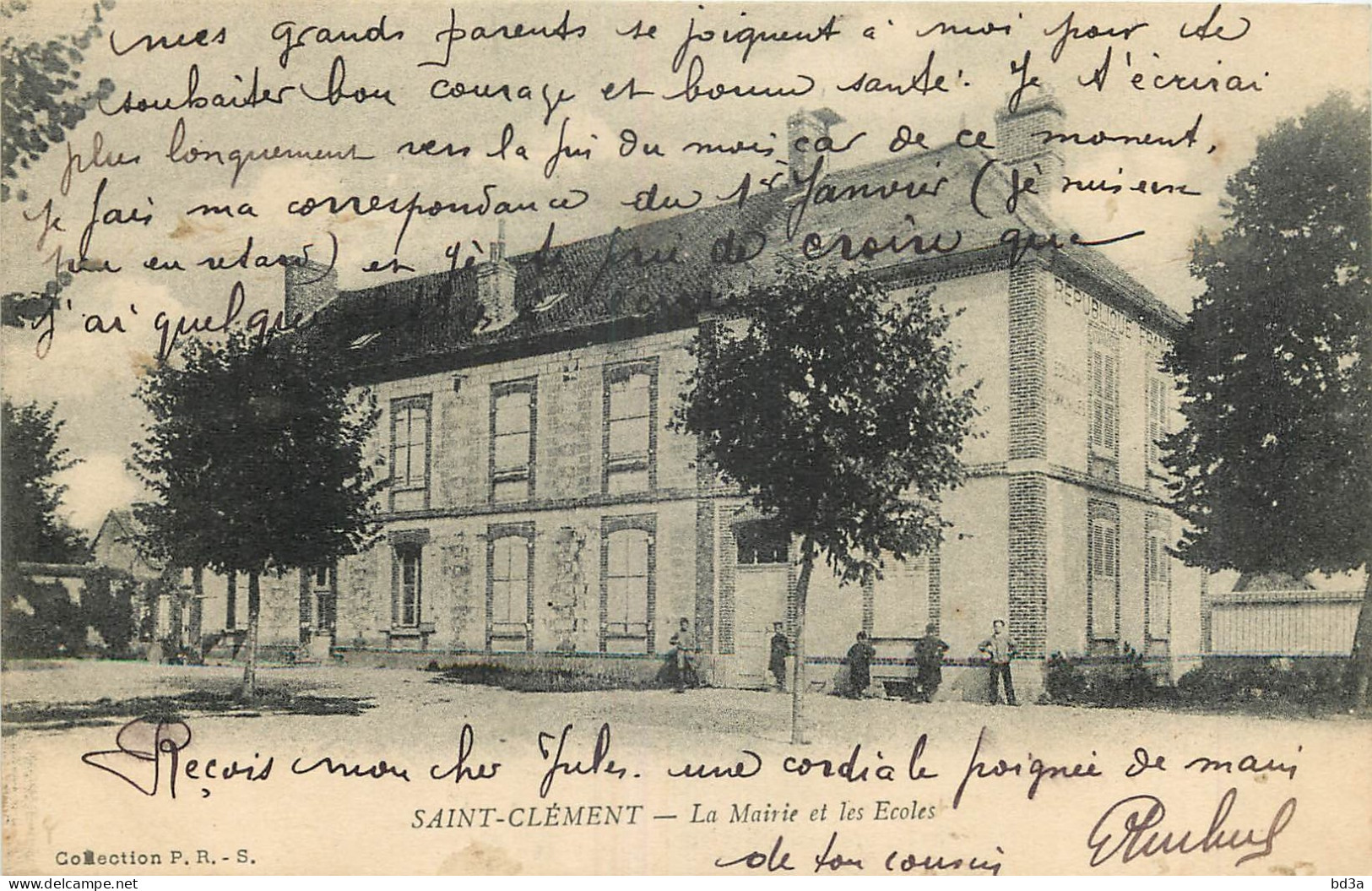 89 - SAINT CLEMENT - LA MAIRIE ET LES ECOLES - CORRESPONDANCE MILITAIRE - Saint Clement