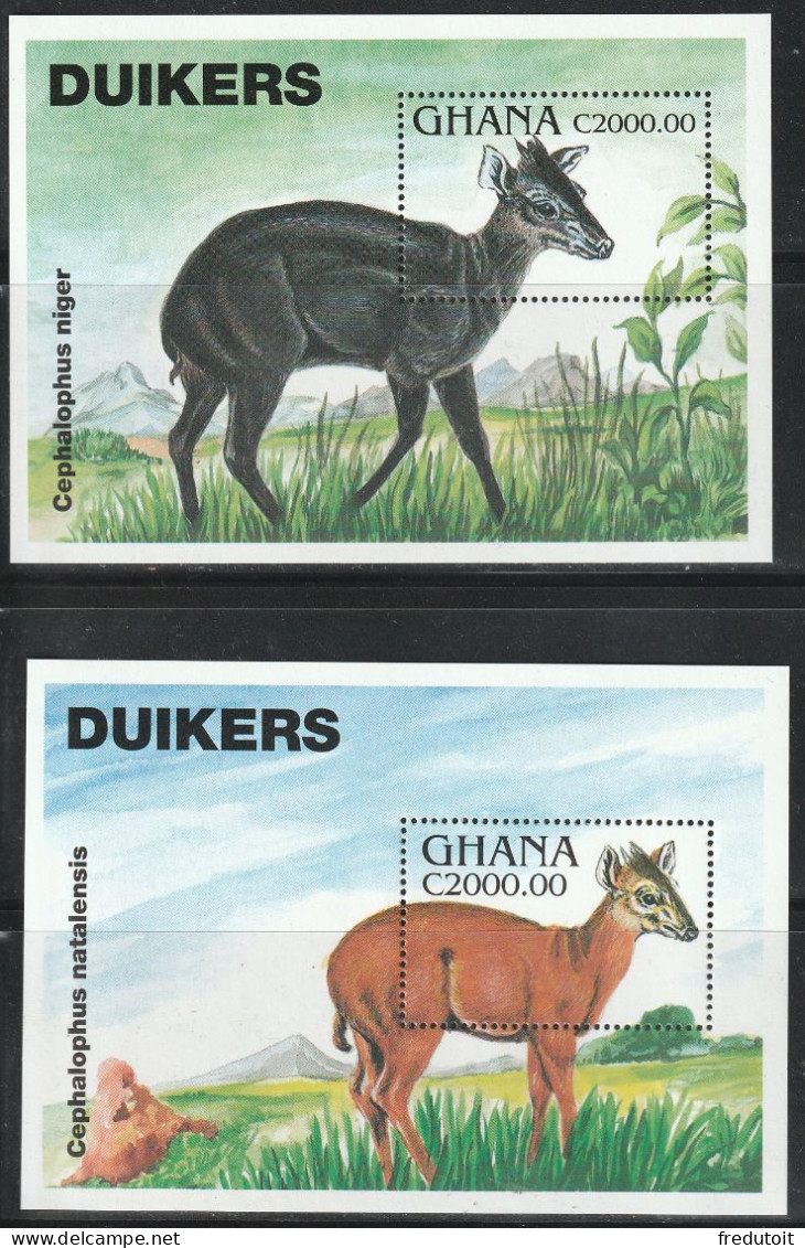 GHANA - 2 BLOCS N°257/8 ** (1994) Animaux : Antilopes - Ghana (1957-...)