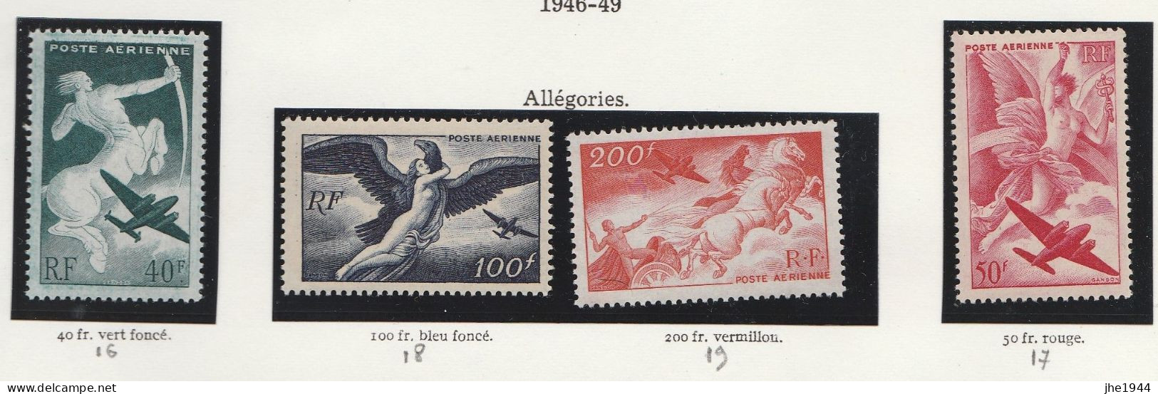 France Poste Aerienne N° 16 à 19 ** Serie Mythologique - 1927-1959 Mint/hinged