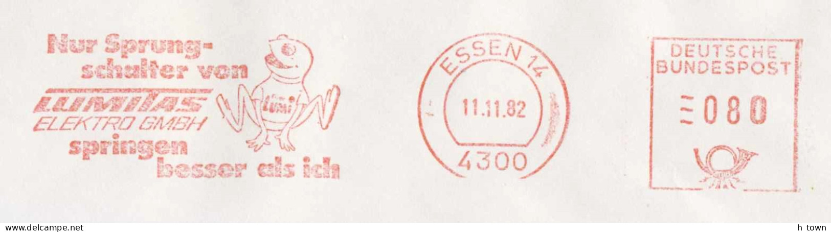 415  Grenuille: Ema D'Allemagne, 1982 - Frog On Meter Stamp From Essen, Germany. Clicker Cricket - Kikkers