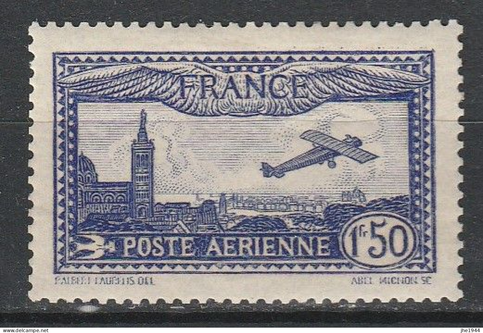 France Poste Aerienne N° 6b ** Avion Surveillant Marseille Outremer Vif - 1927-1959 Mint/hinged