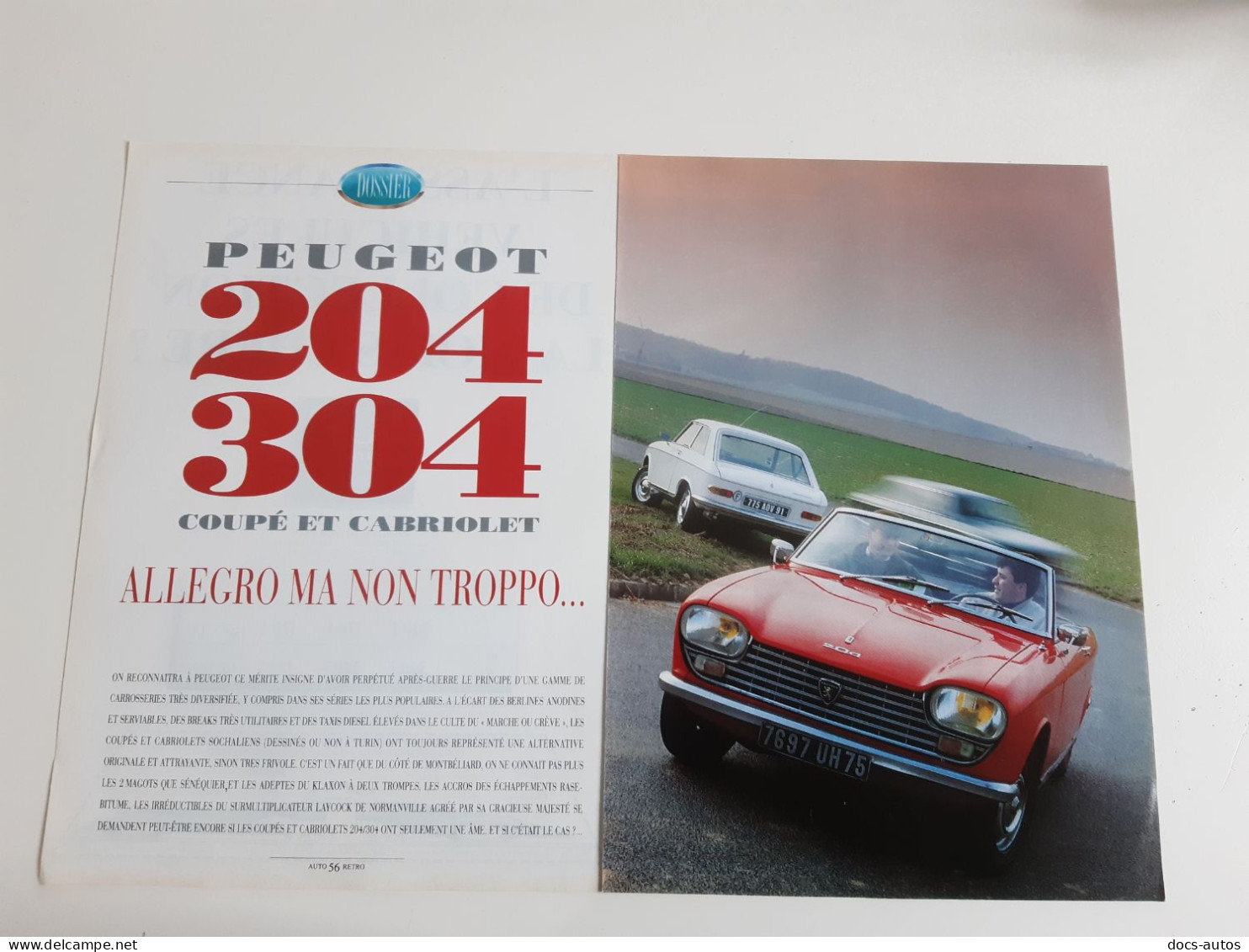 Coupure De Presse Automobile Peugeot 204 - Peugeot 304 - Auto's