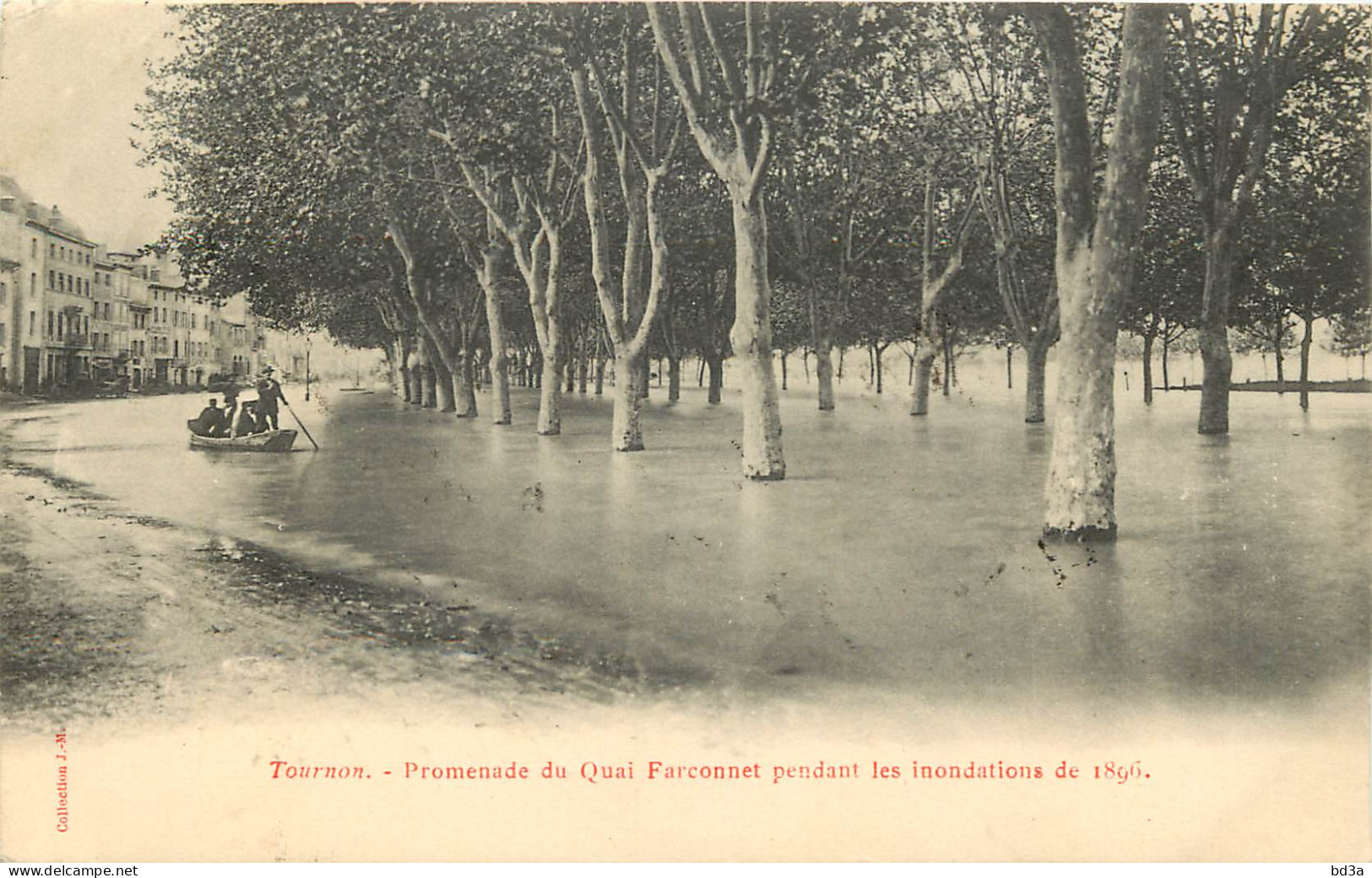  07 -  TOURNON -  PROMENADE DU QUAI FARCONNET PENDANT LES INONDATIONS DE 1896 - Tournon