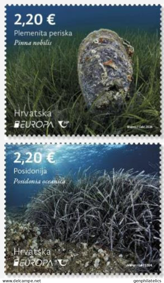 CROATIA 2024 Europa CEPT. Underwater Fauna & Flora (Preorder) - Fine Set MNH - Croatie