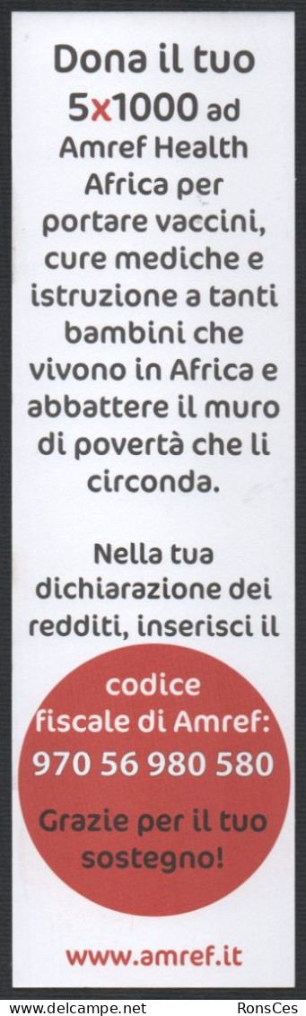 ITALIA - SEGNALIBRO IN CARTONCINO - AMREF HEALTH AFRICA - CRESCERE NON E' UN GIOCO DA RAGAZZI - Cm 19x5,5 - I - Bladwijzers