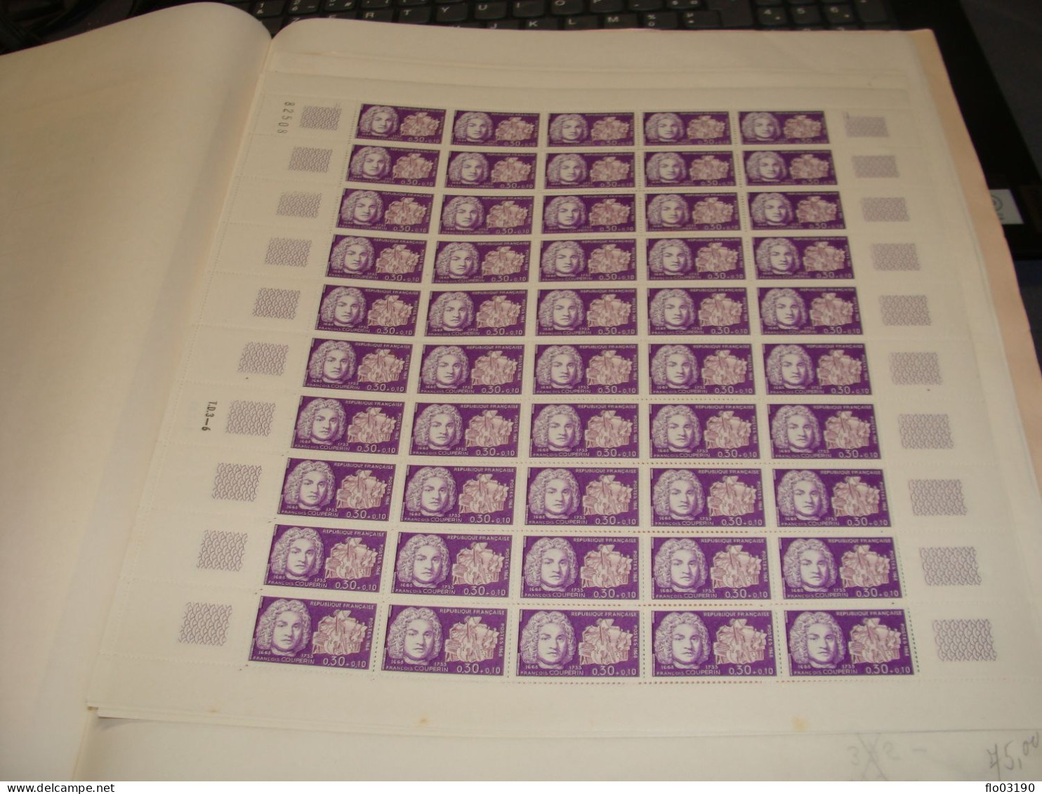 N° 1550 En Feuille De 50 Timbres  Entières Neuves - Ganze Bögen