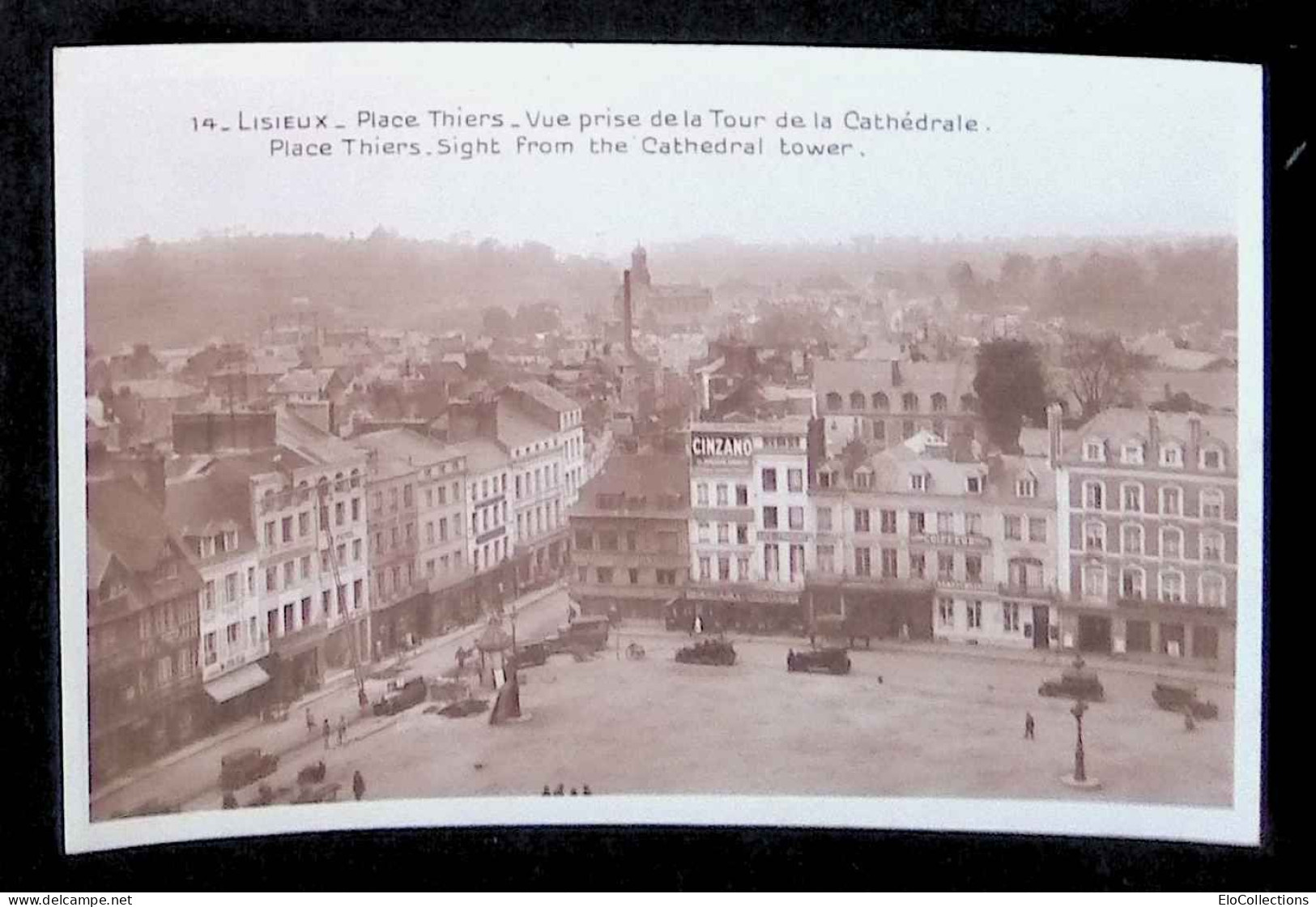 Cp, 14, Lisieux, Place Thiers, Vue Prise De La Tour De La Cathédrale, Vierge, Ed. La Cigogne - Lisieux