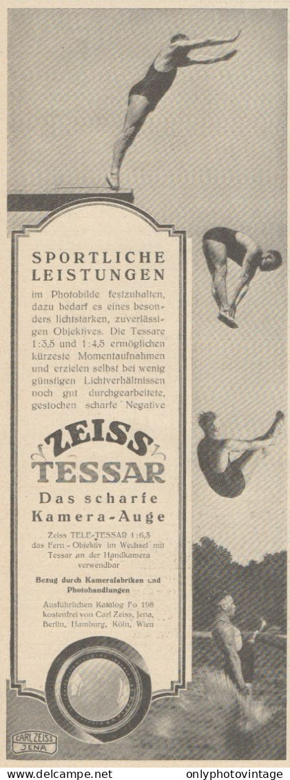 ZEISS Tessar - Pubblicità D'epoca - 1929 Old Advertising - Advertising