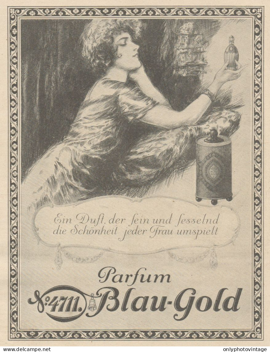Parfum Blau Gold 4711 - Illustrazione - Pubblicità D'epoca - 1925 Old Ad - Advertising