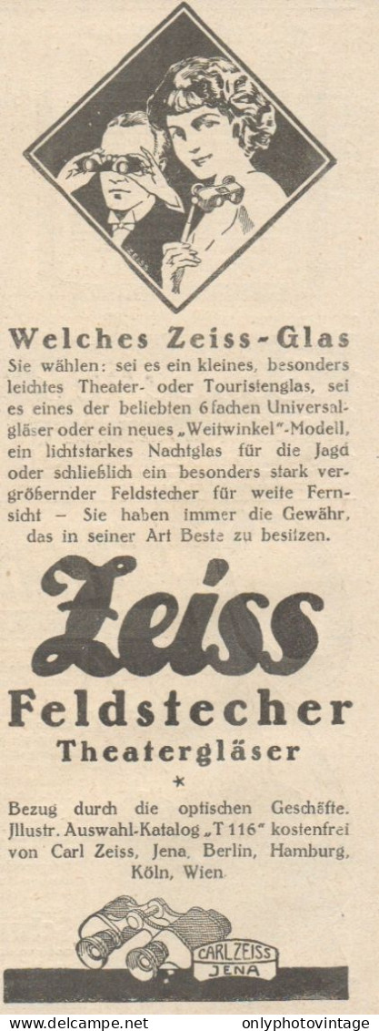 ZEISS Feldstecher - Pubblicità D'epoca - 1925 Old Advertising - Advertising