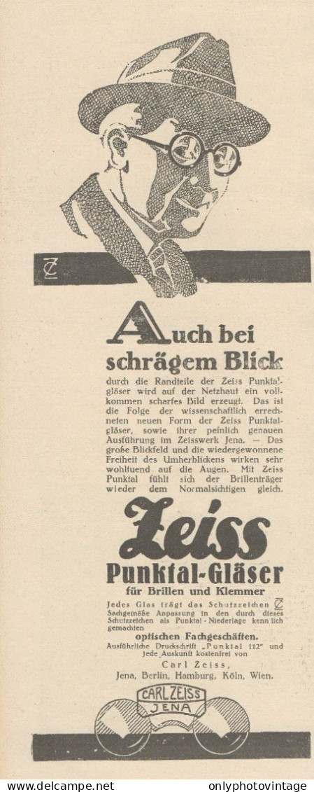 ZEISS Punktal Glaser - Pubblicità D'epoca - 1925 Old Advertising - Advertising