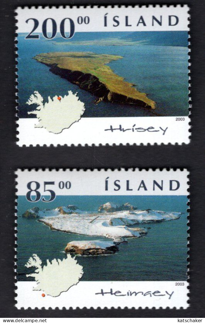 2022491888 2003 SCOTT 1001 1002 (XX)  POSTFRIS MINT NEVER HINGED - ISLANDS - HEIMAEY - HRISEY - Unused Stamps