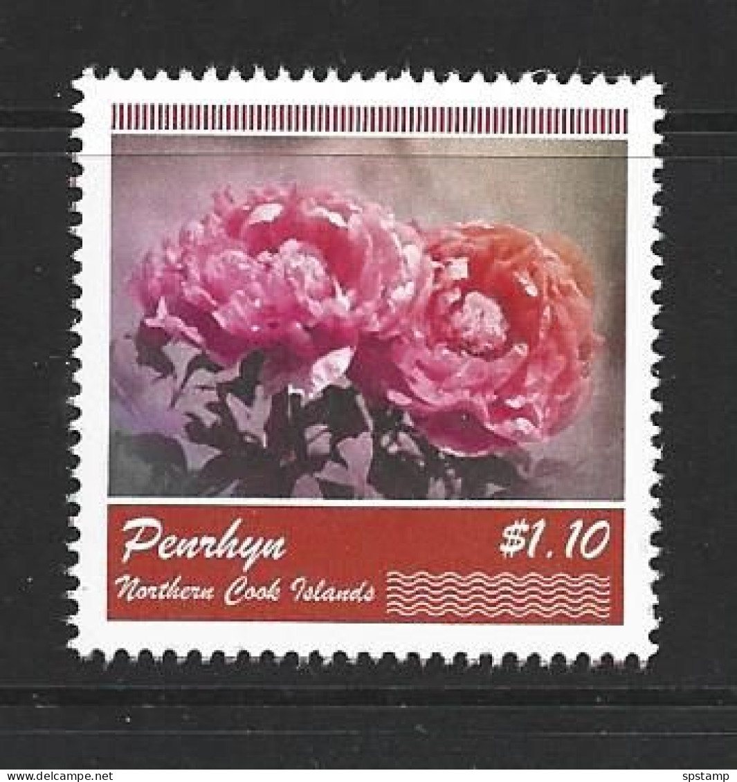 Penrhyn Island 2011 Flowers Peony $7.20 Miniature Sheet & $1.10 Single MNH - Penrhyn