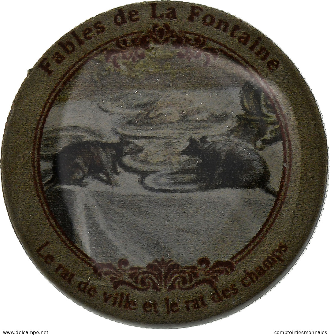 France, Jeton, Fables De La Fontaine, Rat Des Villes & Rat Des Champs, Nickel - Autres & Non Classés