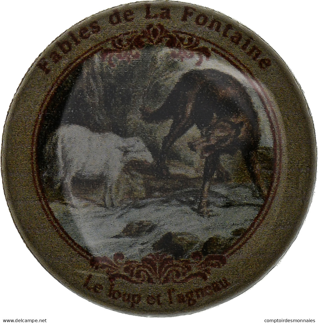France, Jeton, Fables De La Fontaine, Le Loup & L'agneau, Nickel, TTB - Other & Unclassified