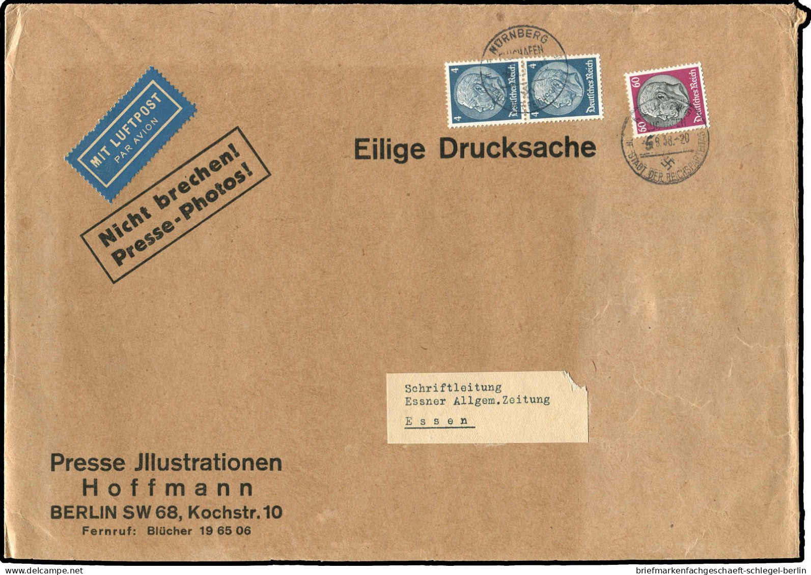 Deutsches Reich, 1938, 514 (2), 526, Brief - Other & Unclassified