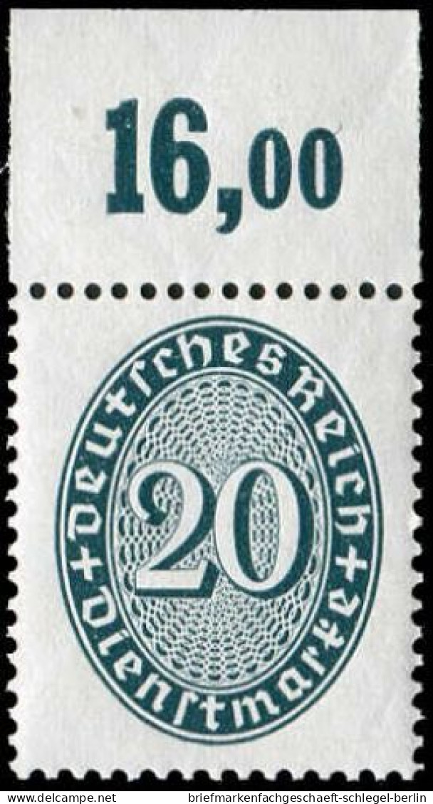 Deutsches Reich, 1927, D 119 X P OR, Postfrisch - Dienstmarken