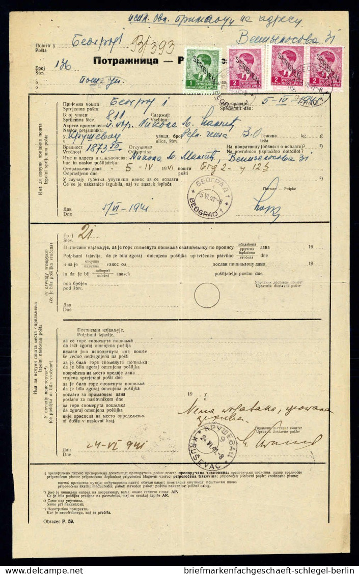 Deutsche Besetz.II.WK Serbien, 1941, 3, 5, Brief - Besetzungen 1938-45