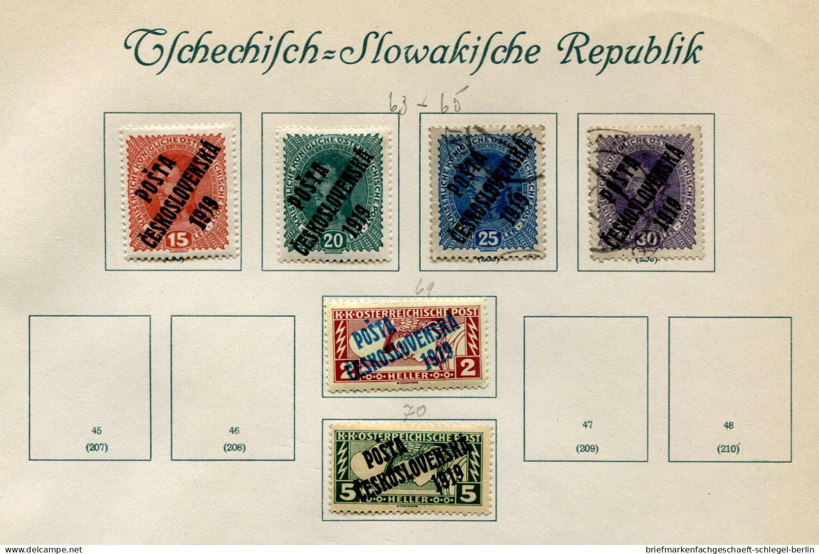 Tschechoslowakei, ungebraucht, gestempelt, Briefstück