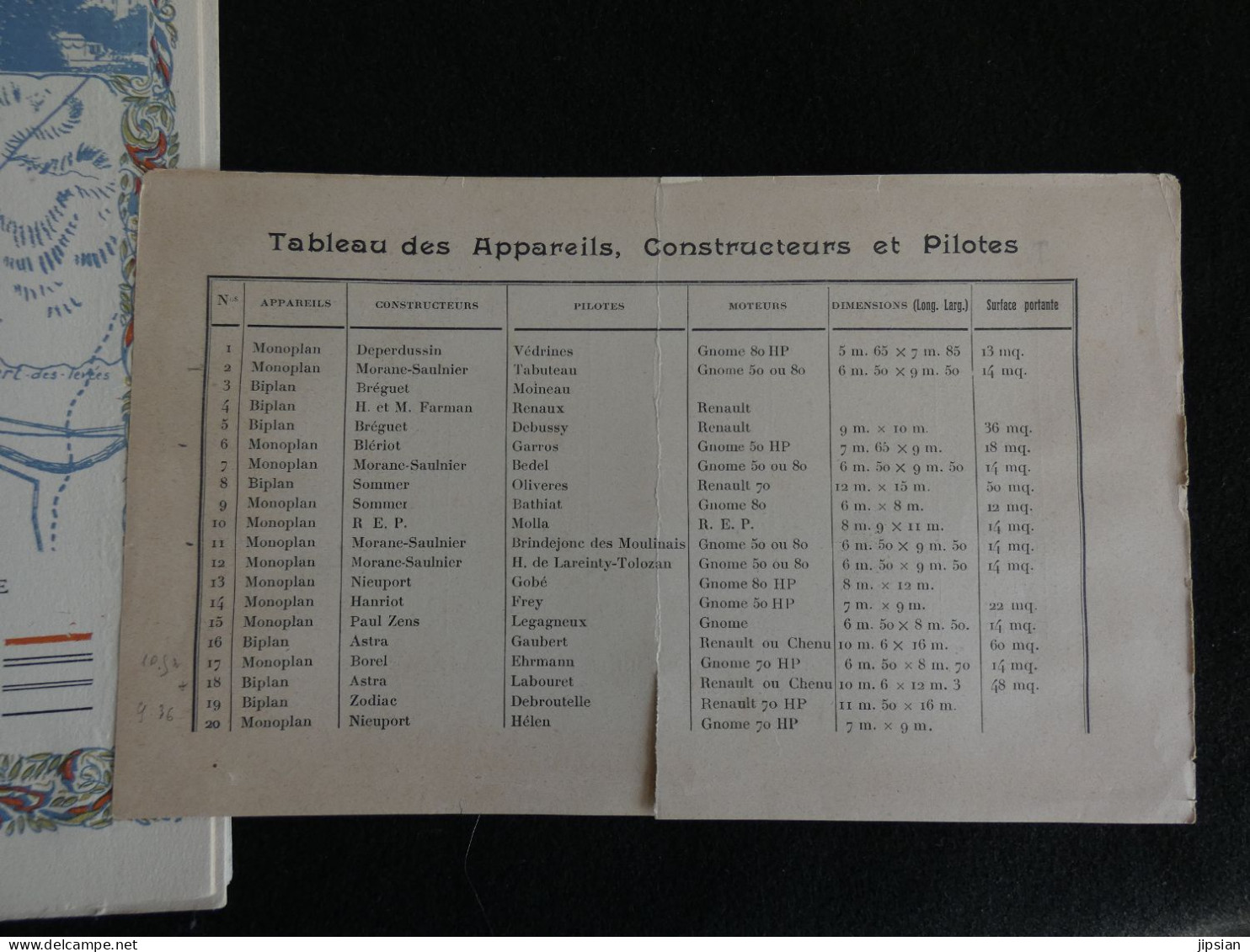 juin 1912 programme 1er Grand Prix d' Aviation de l' Aéro Club de France -- avion aviateur à Angers   Z1