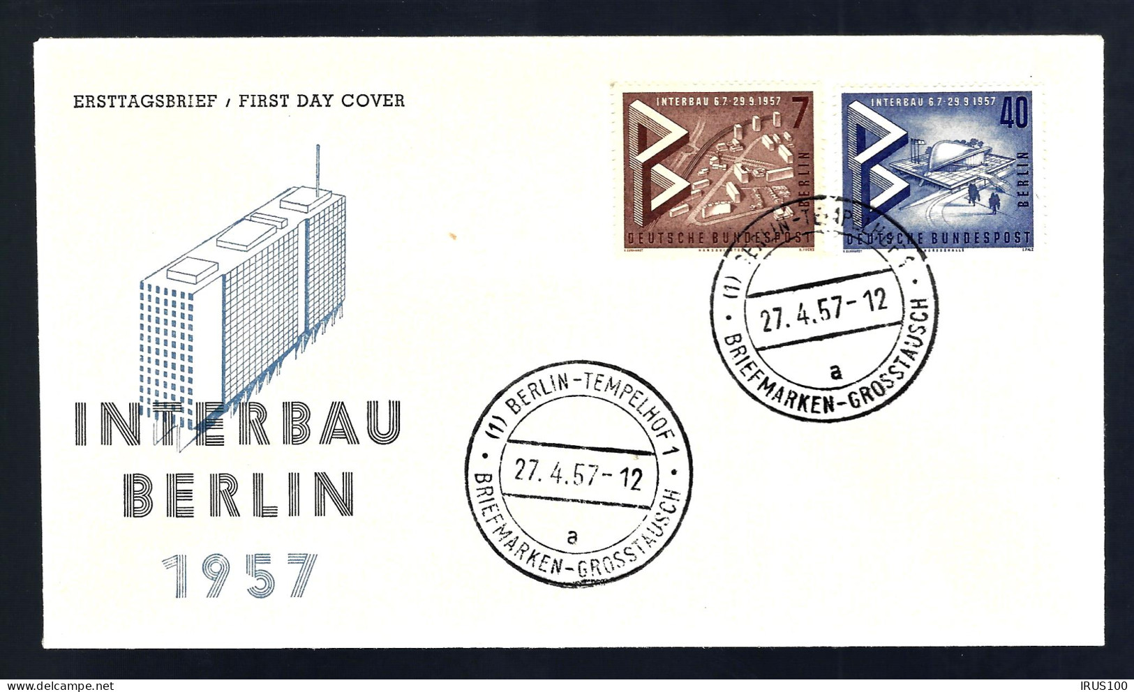 1957 - FDC - INTERBAU BERLIN 1957 - 2 ENVELOPPES - Autres & Non Classés